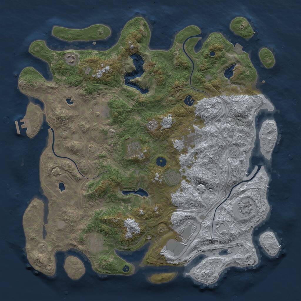 Rust Map: Procedural Map, Size: 4500, Seed: 744459695, 15 Monuments