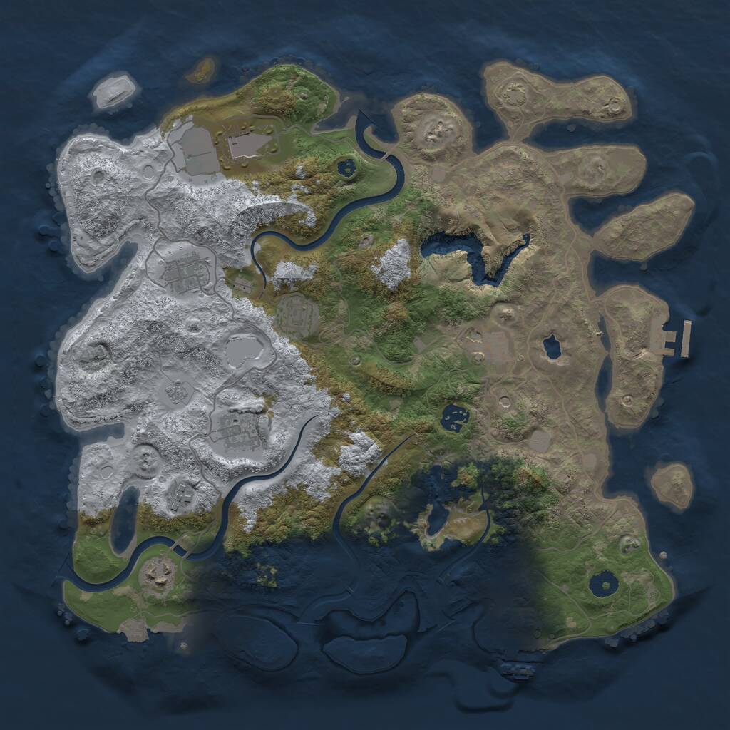 Rust Map: Procedural Map, Size: 4000, Seed: 1887963933, 14 Monuments