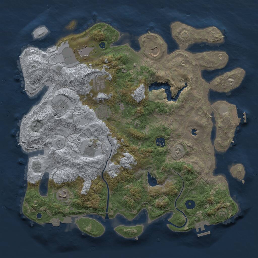 Rust Map: Procedural Map, Size: 4000, Seed: 1887963933, 15 Monuments