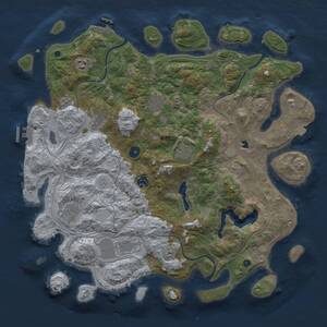 Thumbnail Rust Map: Procedural Map, Size: 4300, Seed: 1289663952, 14 Monuments