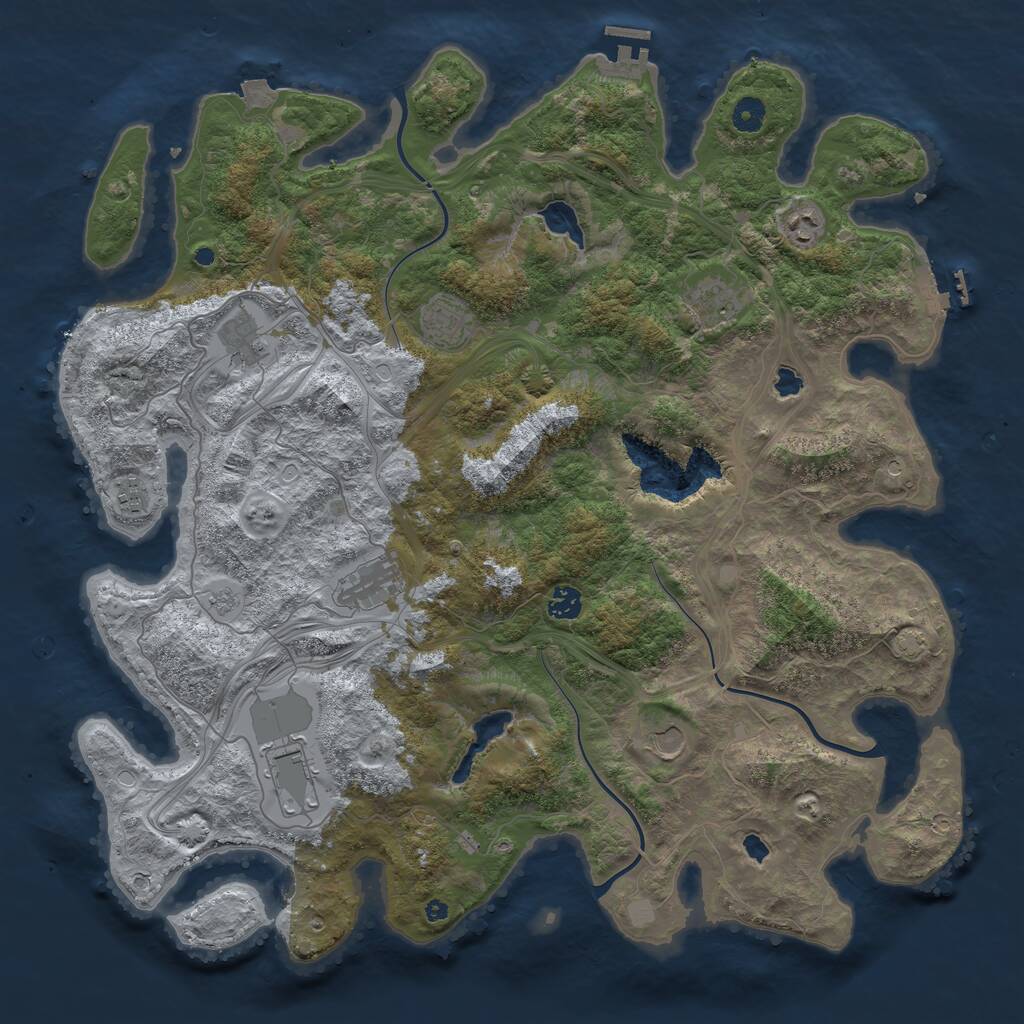 Rust Map: Procedural Map, Size: 4500, Seed: 937681618, 15 Monuments