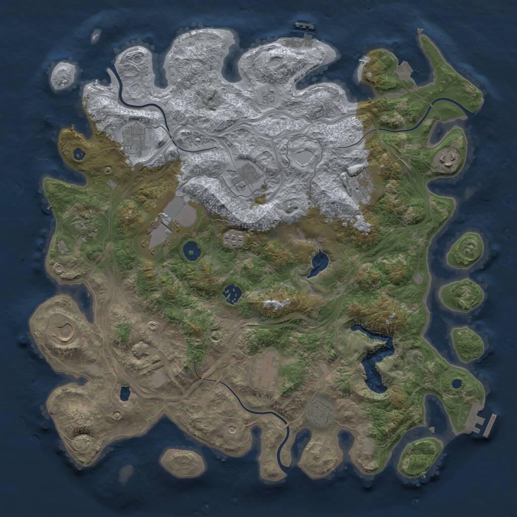 Rust Map: Procedural Map, Size: 4250, Seed: 570040928, 17 Monuments