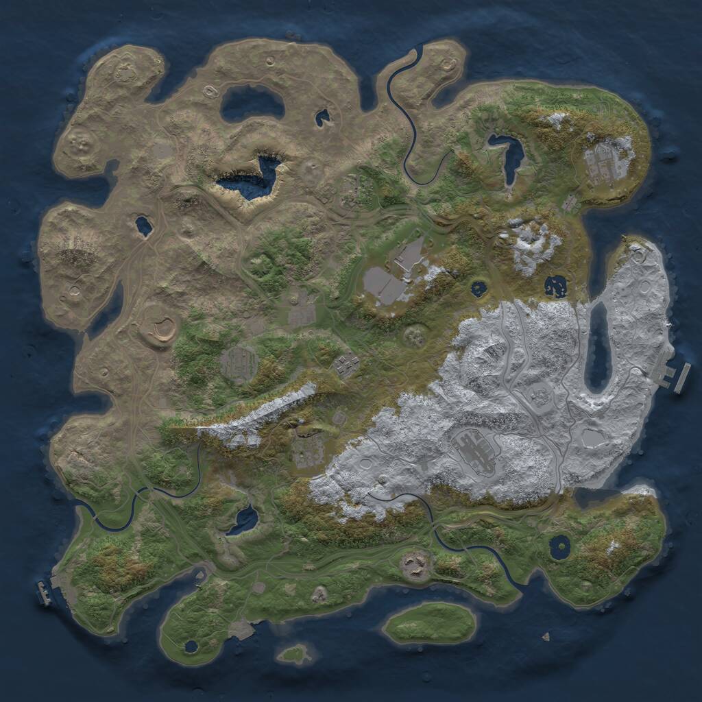 Rust Map: Procedural Map, Size: 4500, Seed: 1112511514, 17 Monuments