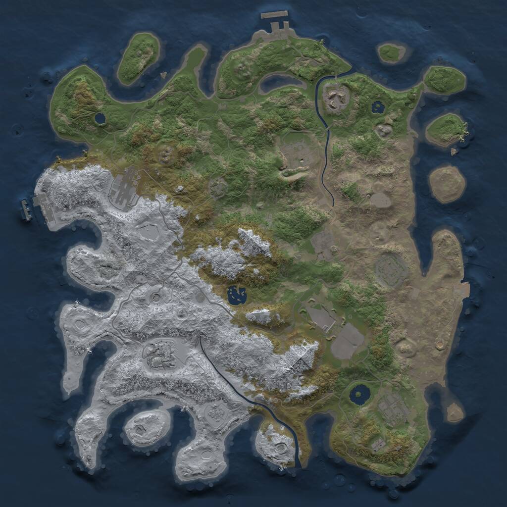 Rust Map: Procedural Map, Size: 3800, Seed: 529948022, 15 Monuments