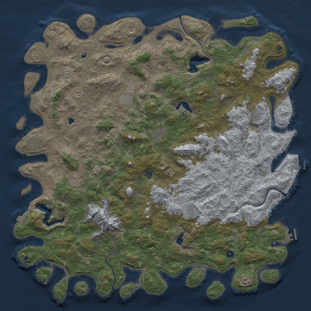 Rust Map: Procedural Map, Size: 6000, Seed: 1014290088, 17 Monuments