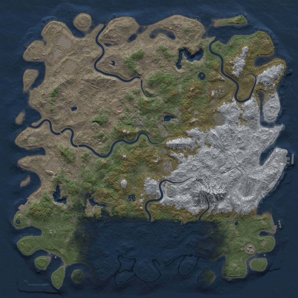 Rust Map: Procedural Map, Size: 6000, Seed: 1014290088, 19 Monuments