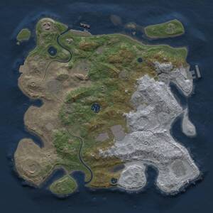 Thumbnail Rust Map: Procedural Map, Size: 3500, Seed: 666260421, 15 Monuments