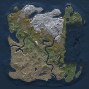 Thumbnail Rust Map: Procedural Map, Size: 4000, Seed: 1029805609, 16 Monuments