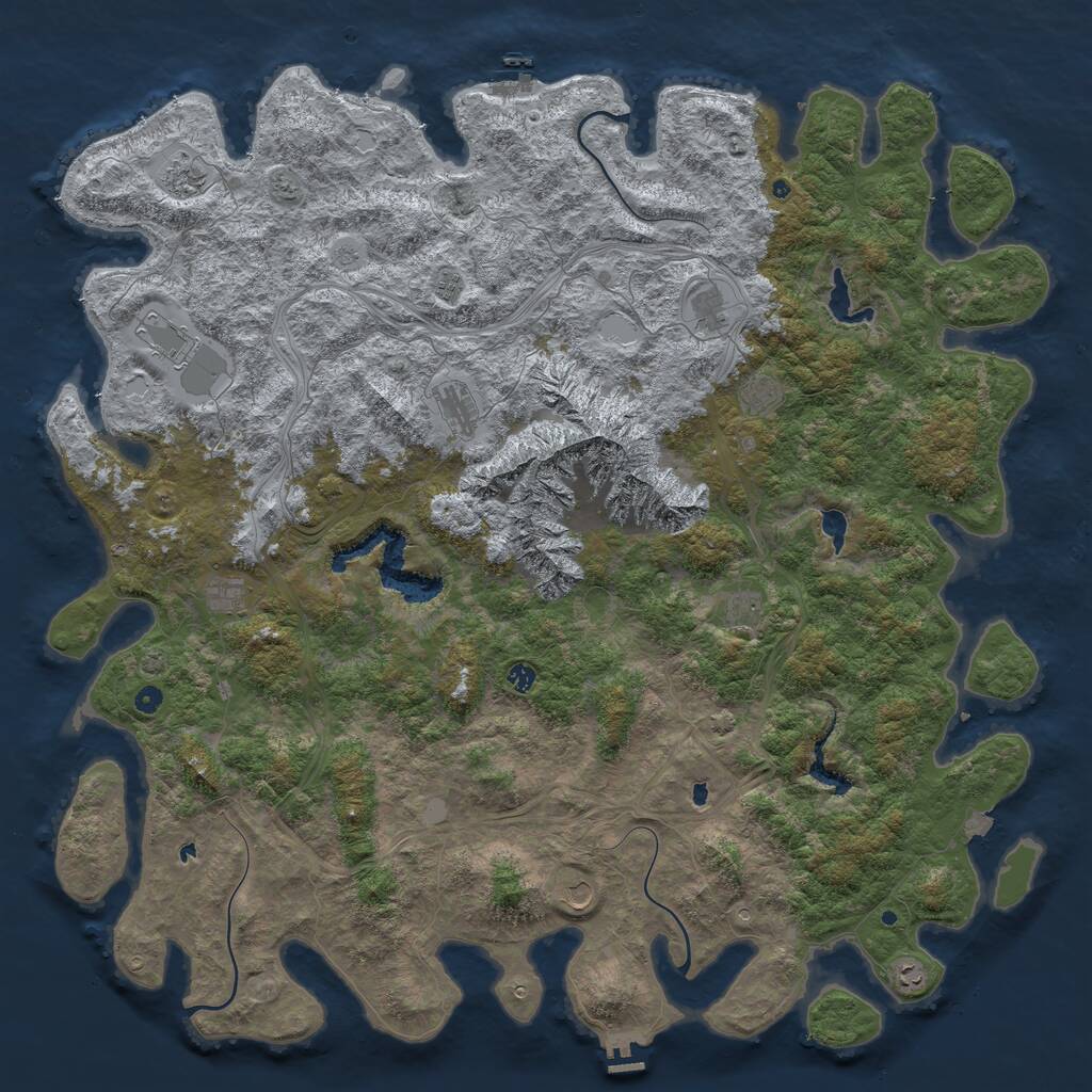 Rust Map: Procedural Map, Size: 6000, Seed: 823229334, 17 Monuments