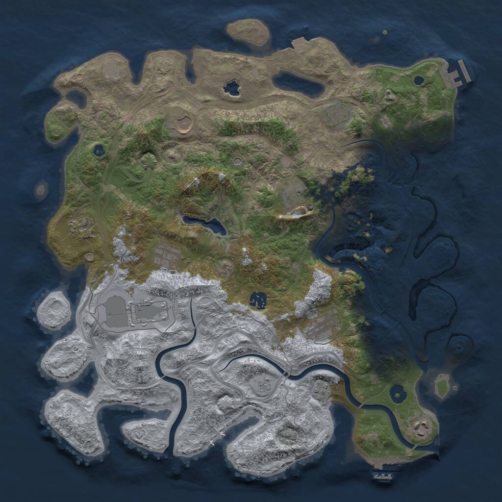 Rust Map: Procedural Map, Size: 4250, Seed: 694666, 16 Monuments