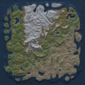 Thumbnail Rust Map: Procedural Map, Size: 6000, Seed: 2107759696, 17 Monuments