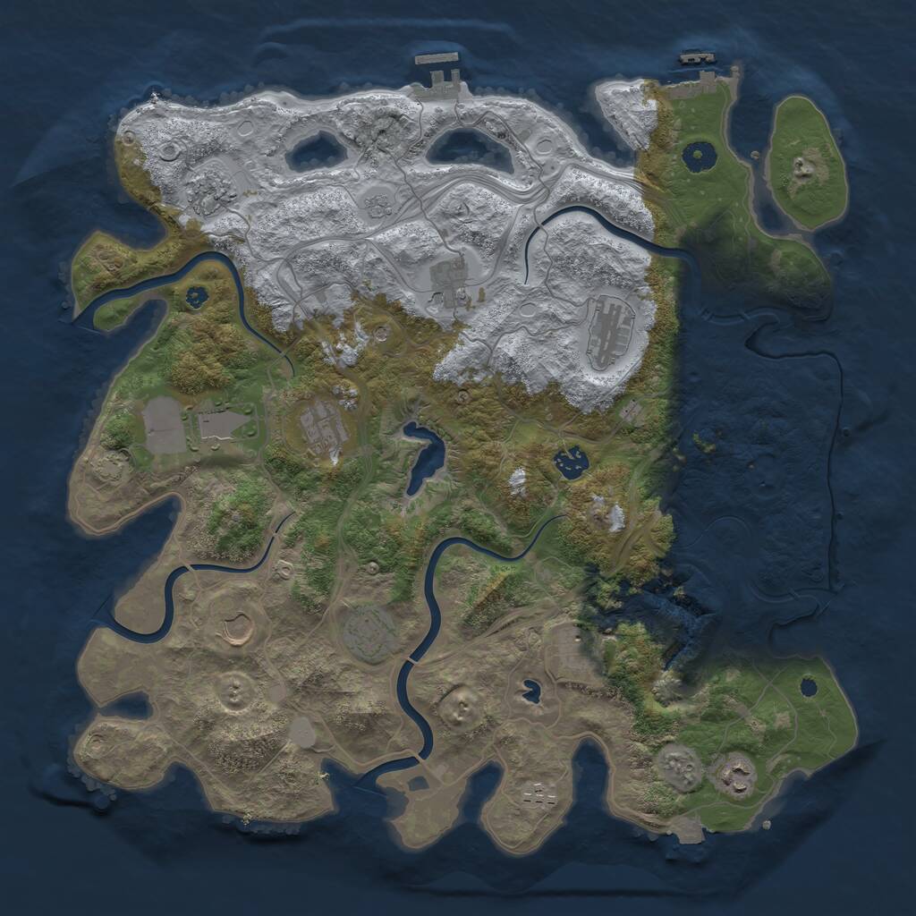 Rust Map: Procedural Map, Size: 4250, Seed: 1563857565, 17 Monuments