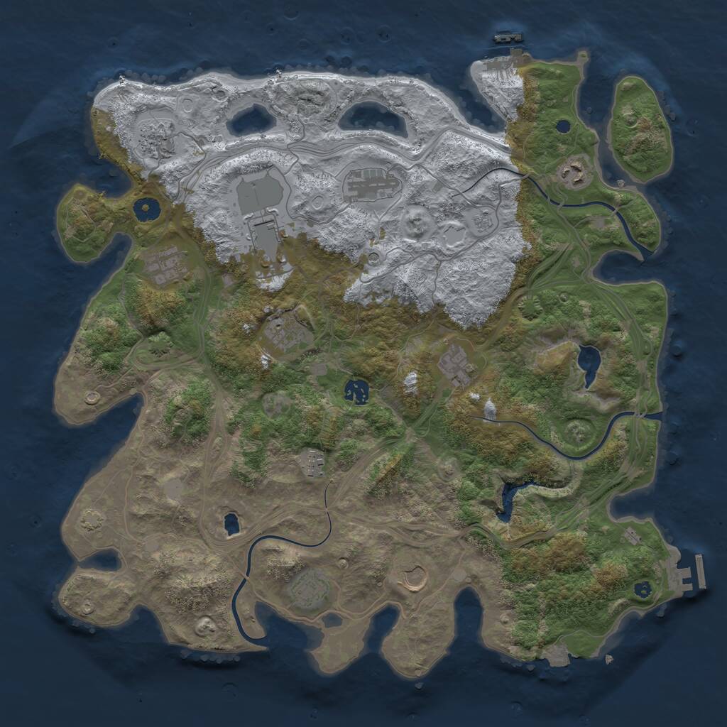 Rust Map: Procedural Map, Size: 4250, Seed: 1563857565, 17 Monuments