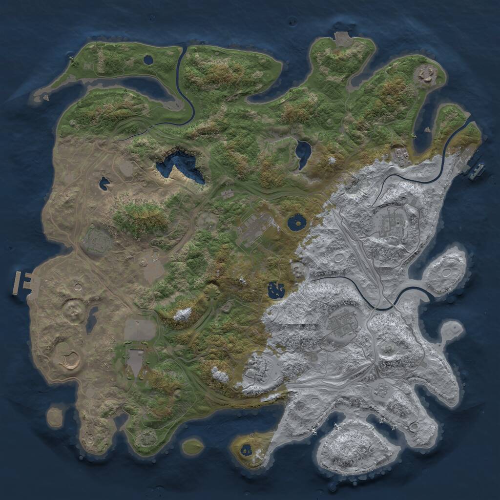 Rust Map: Procedural Map, Size: 4250, Seed: 152572691, 17 Monuments