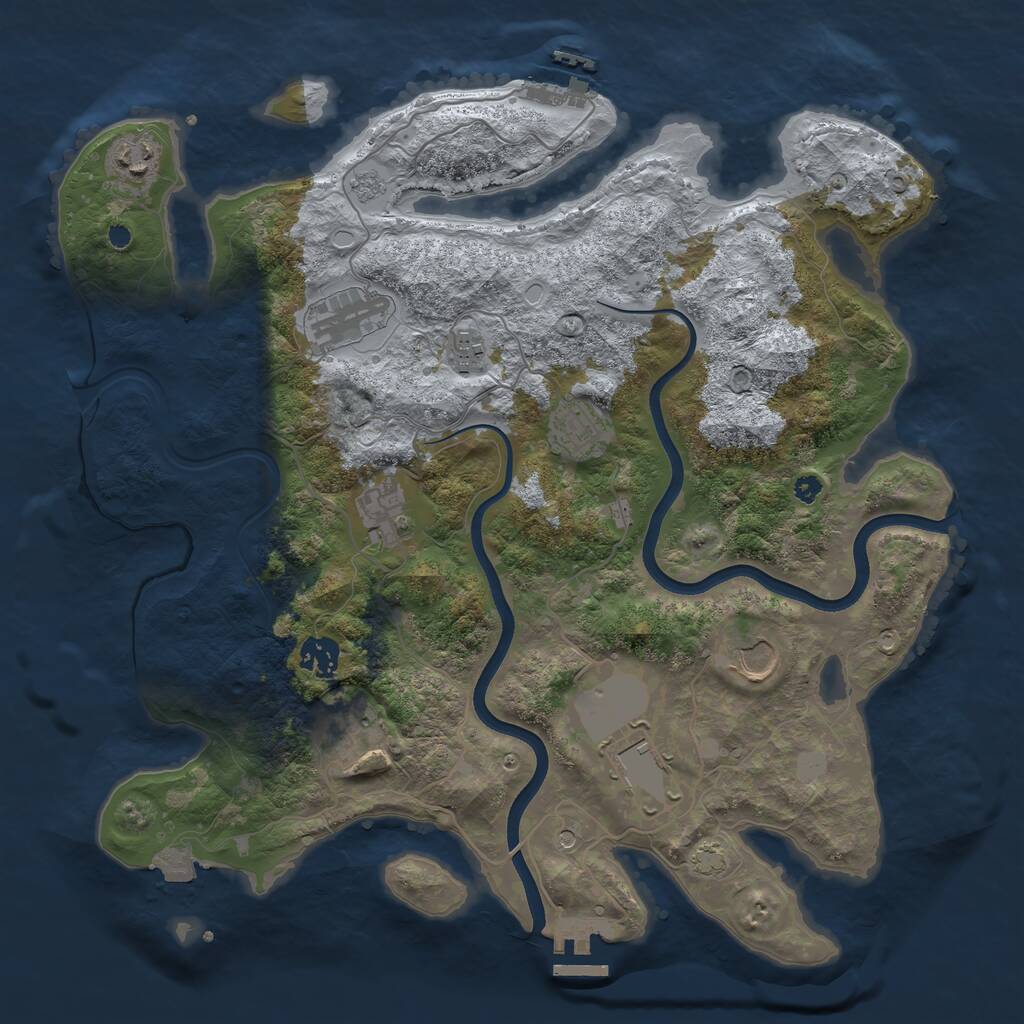 Rust Map: Procedural Map, Size: 3750, Seed: 112024, 15 Monuments
