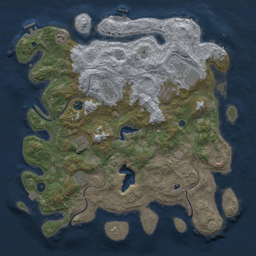 Rust Map: Procedural Map, Size: 4250, Seed: 612484380, 15 Monuments