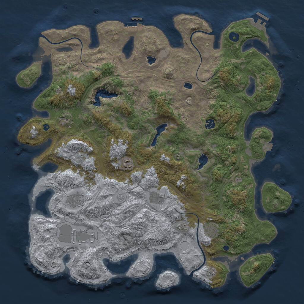 Rust Map: Procedural Map, Size: 4500, Seed: 11202024, 14 Monuments