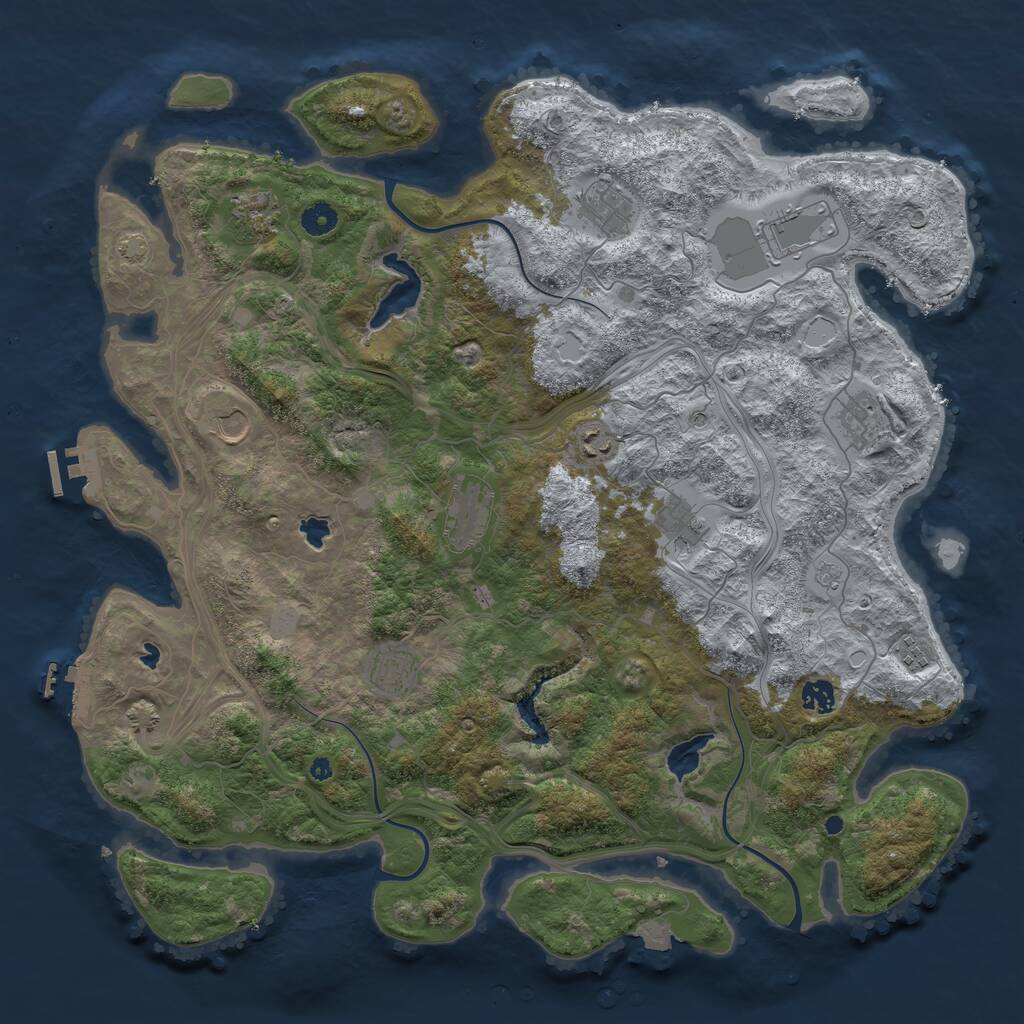 Rust Map: Procedural Map, Size: 4500, Seed: 431762715, 17 Monuments