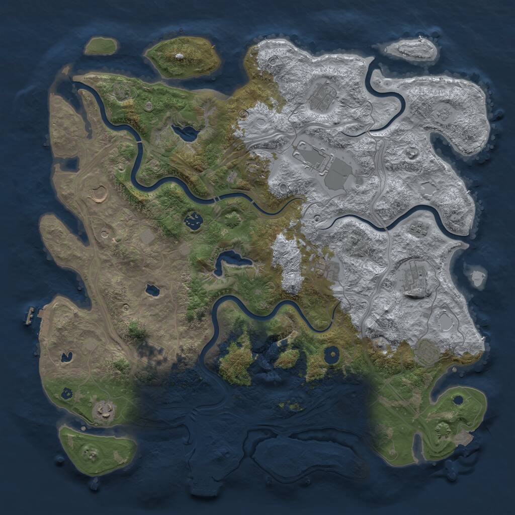 Rust Map: Procedural Map, Size: 4500, Seed: 431762715, 17 Monuments