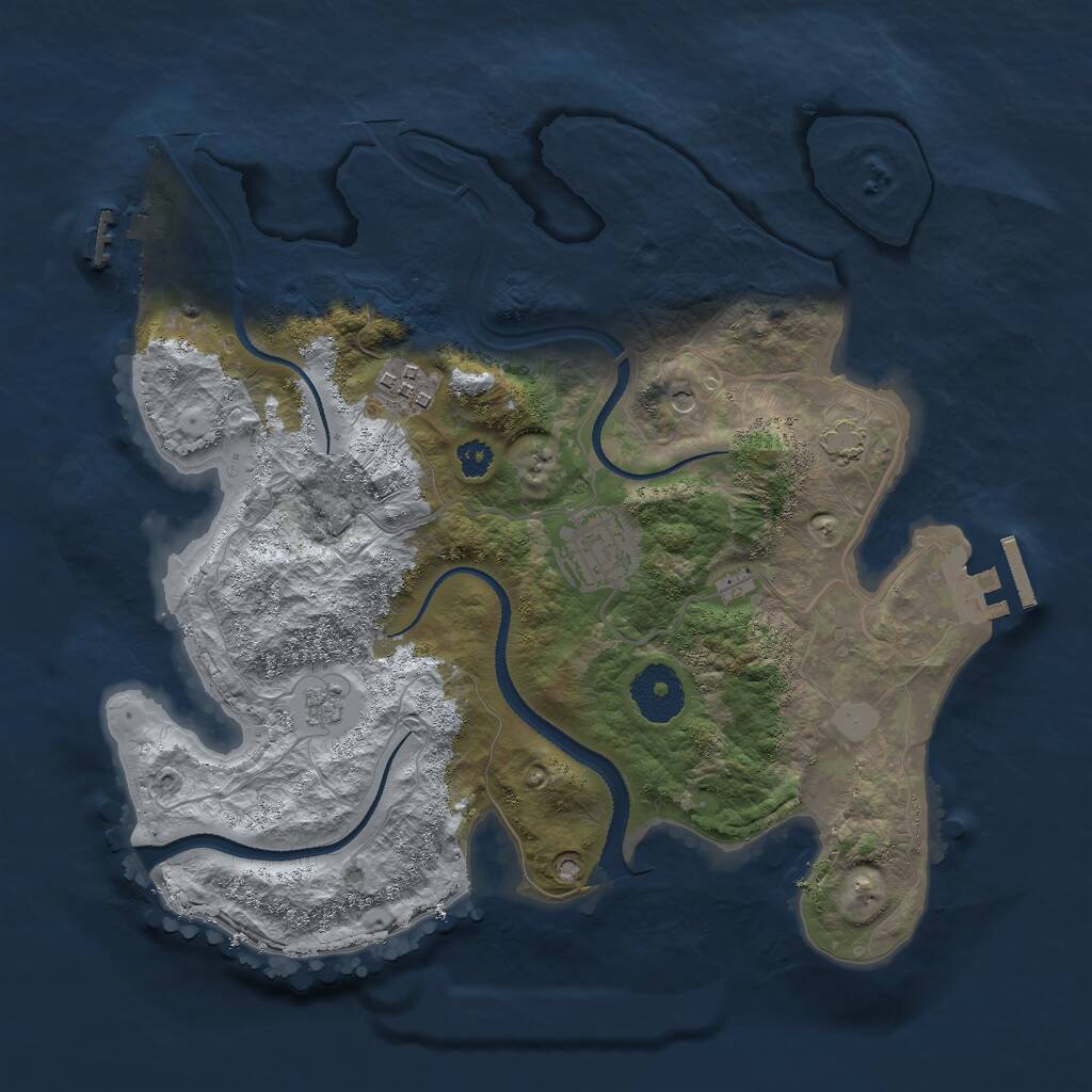 Rust Map: Procedural Map, Size: 3000, Seed: 690017, 8 Monuments