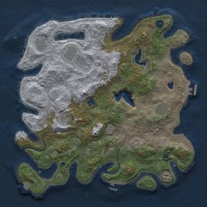 Thumbnail Rust Map: Procedural Map, Size: 4000, Seed: 1286601667, 13 Monuments