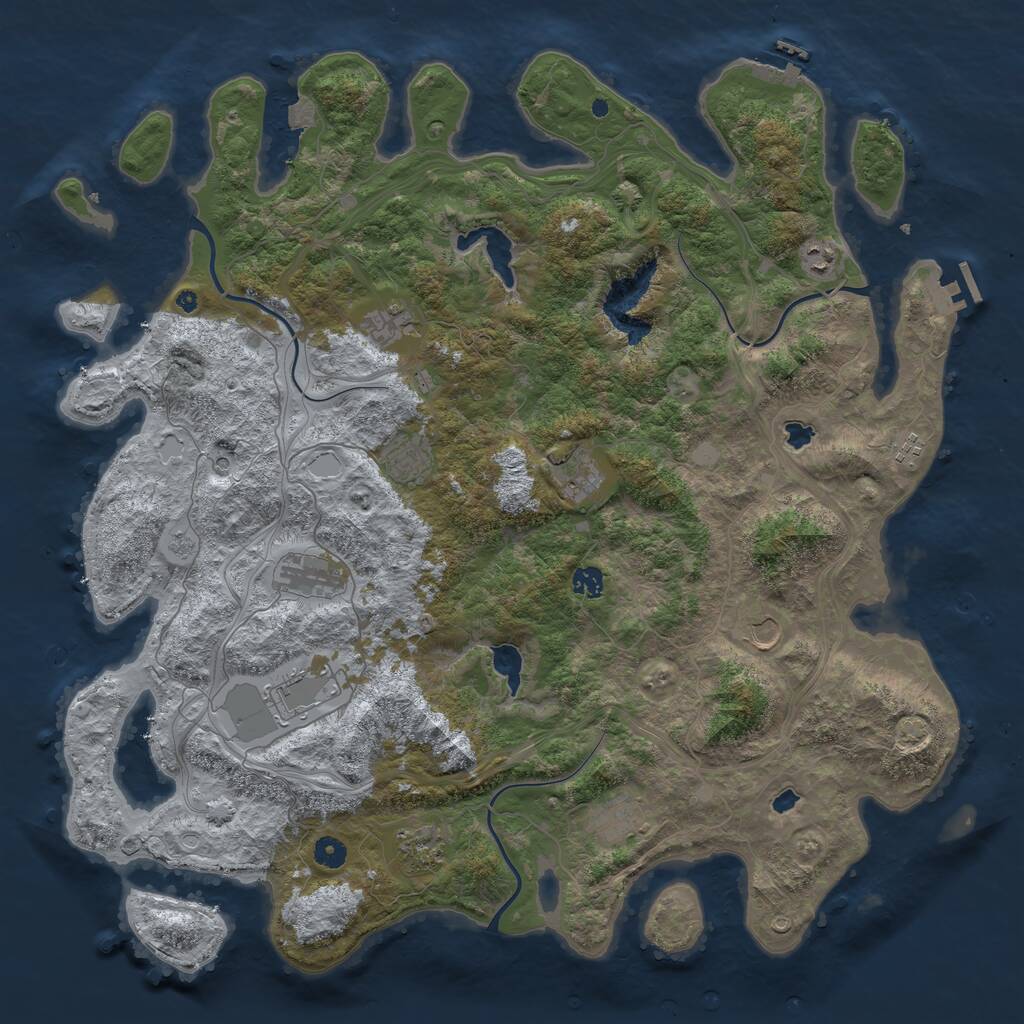 Rust Map: Procedural Map, Size: 4800, Seed: 291980094, 17 Monuments