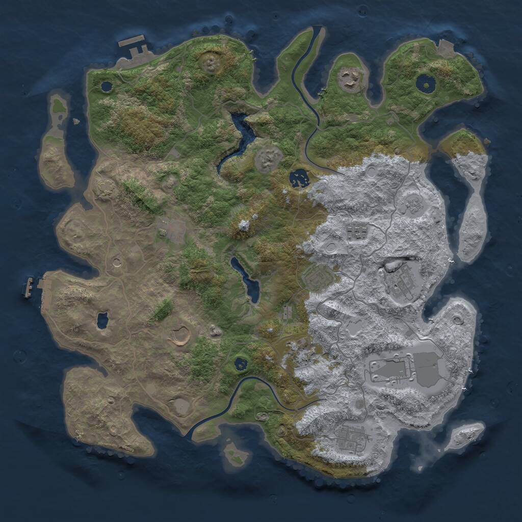 Rust Map: Procedural Map, Size: 4000, Seed: 437457592, 16 Monuments