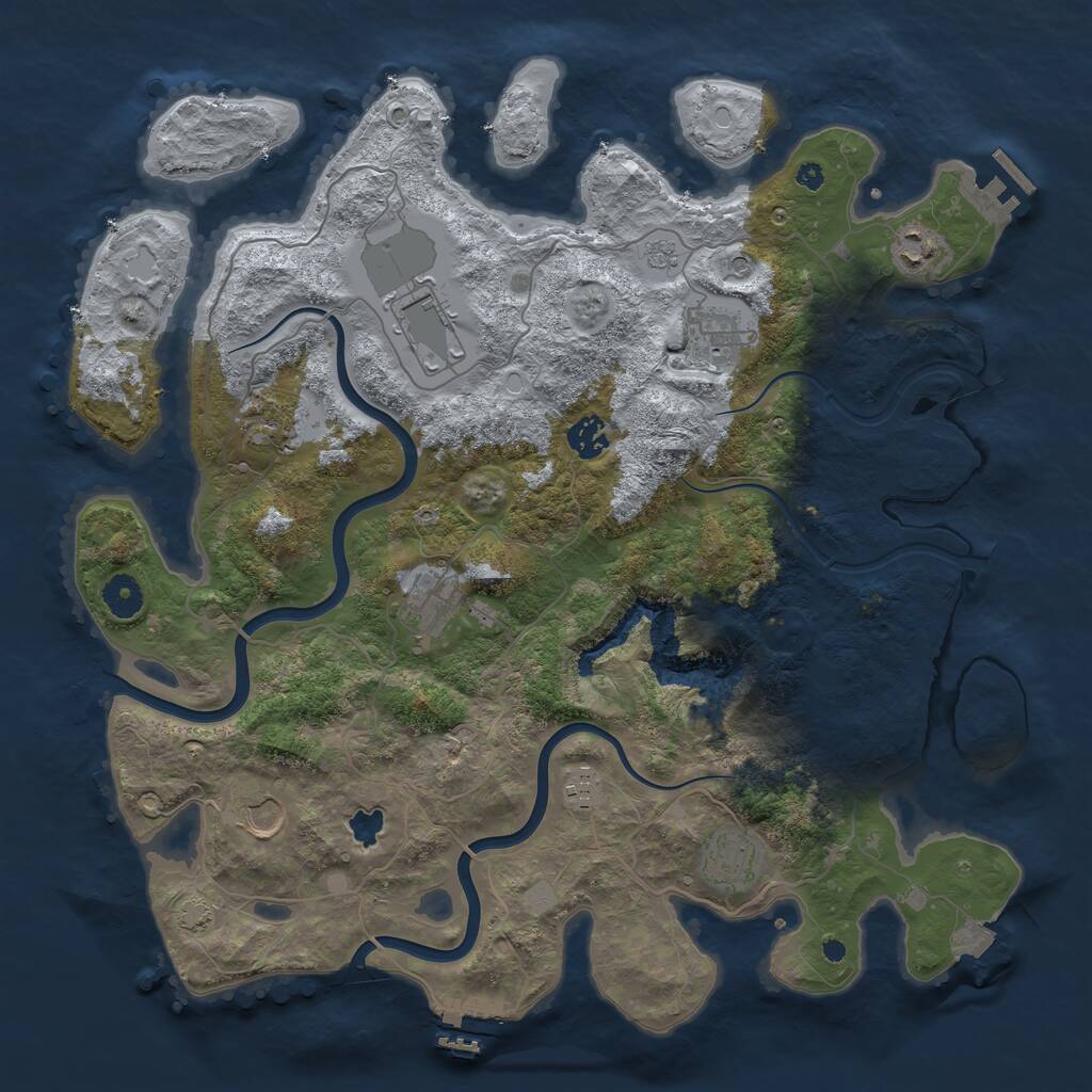 Rust Map: Procedural Map, Size: 4000, Seed: 274032208, 15 Monuments