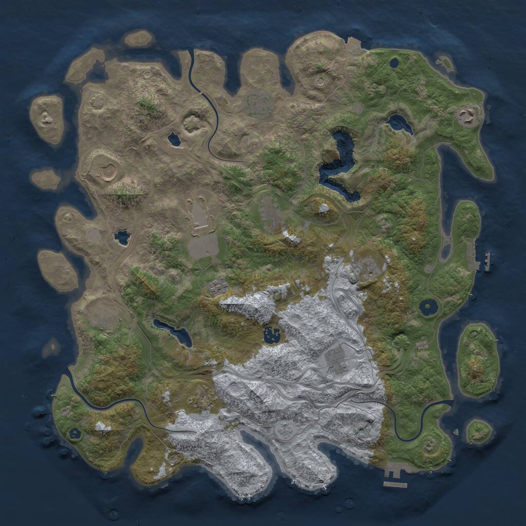 Rust Map: Procedural Map, Size: 4500, Seed: 1720317530, 17 Monuments