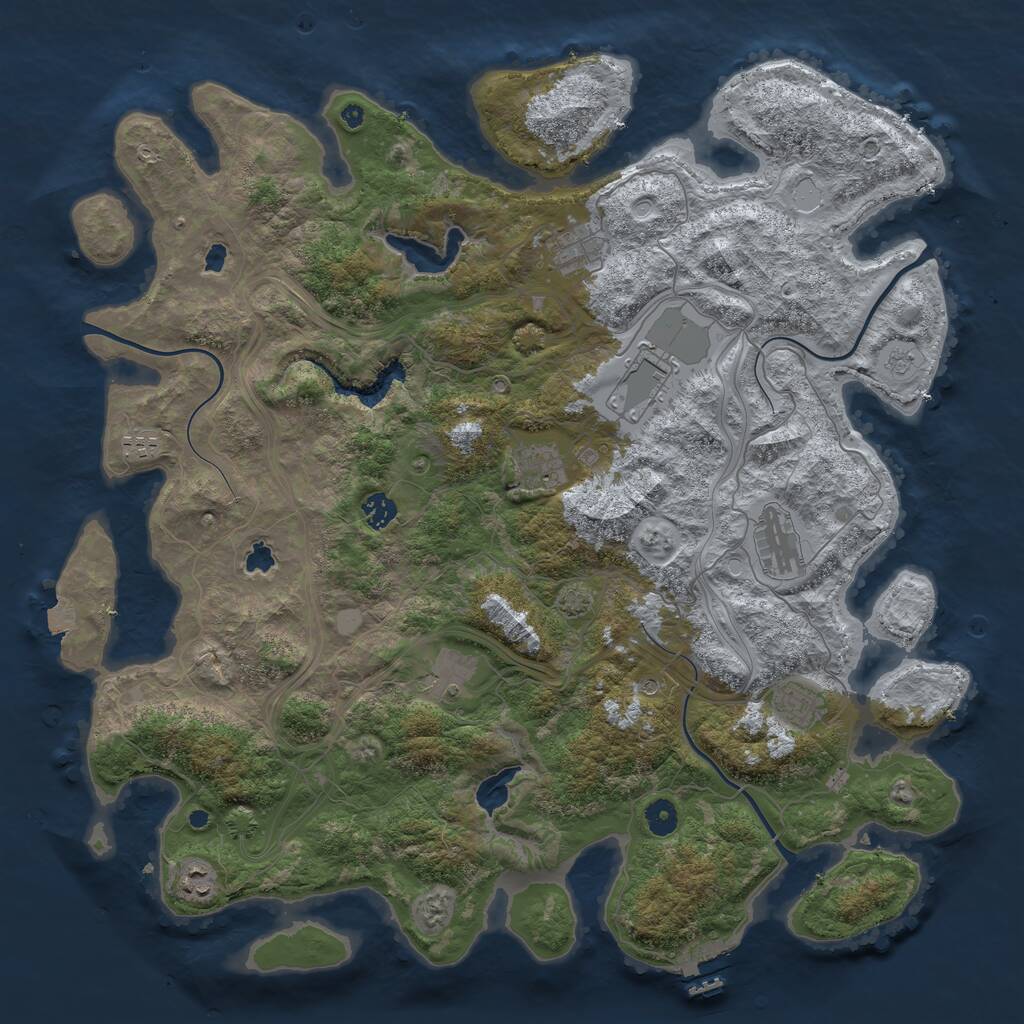 Rust Map: Procedural Map, Size: 4500, Seed: 1596982485, 14 Monuments