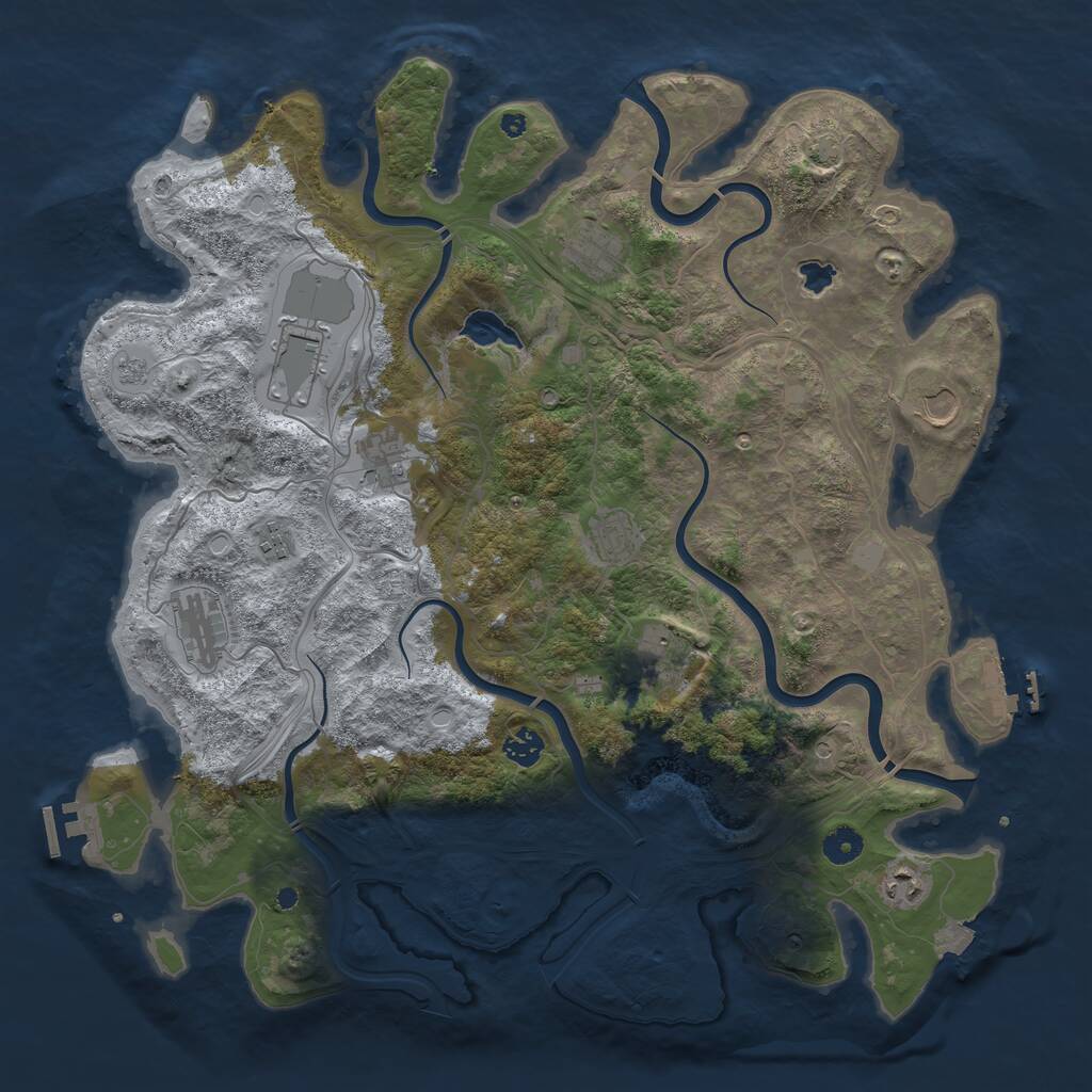 Rust Map: Procedural Map, Size: 4300, Seed: 1196756546, 16 Monuments
