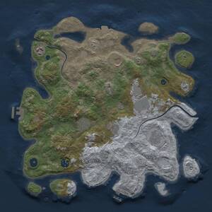 Thumbnail Rust Map: Procedural Map, Size: 3750, Seed: 1029784882, 14 Monuments