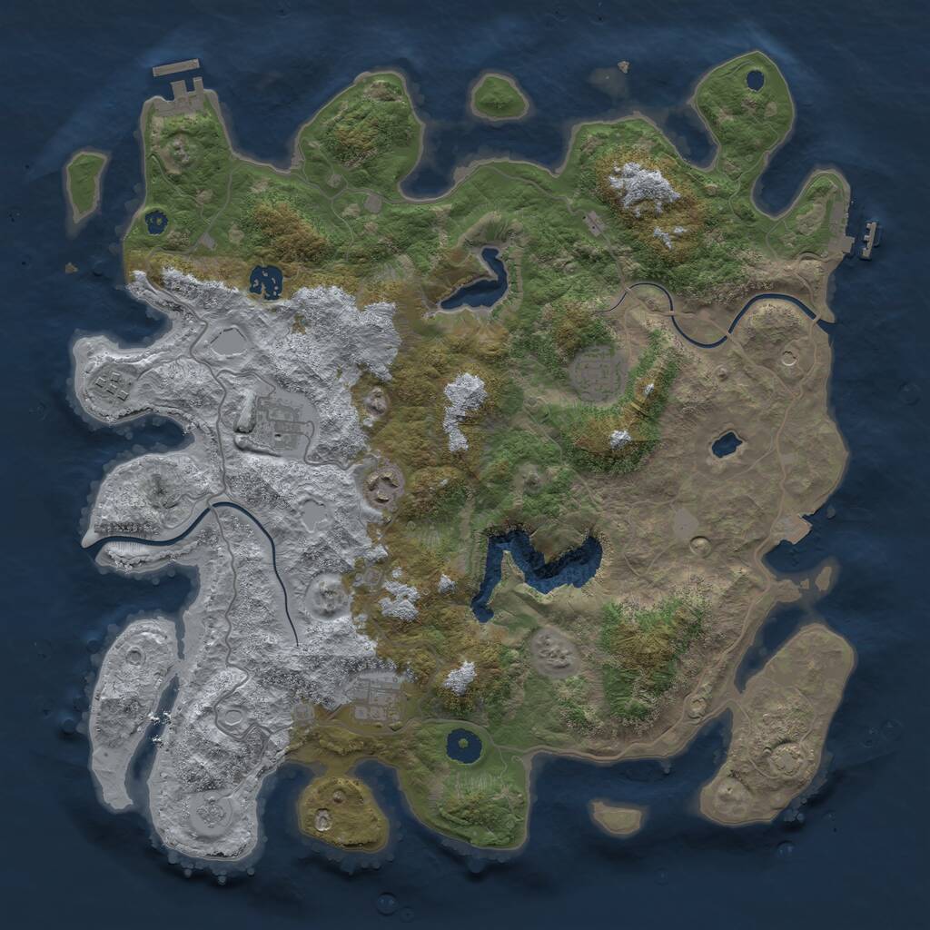 Rust Map: Procedural Map, Size: 4000, Seed: 949496800, 12 Monuments