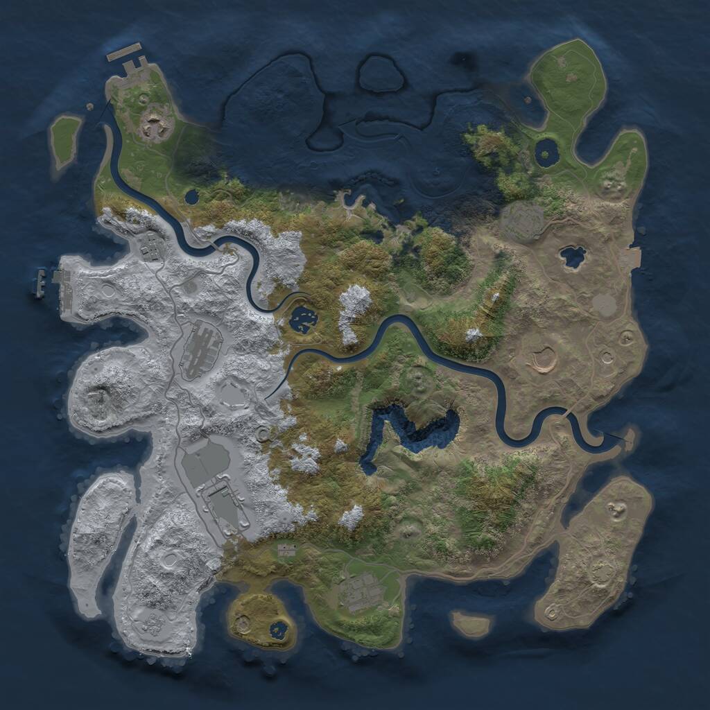 Rust Map: Procedural Map, Size: 4000, Seed: 949496800, 14 Monuments