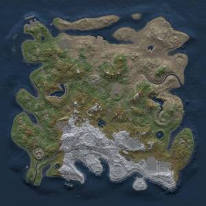 Thumbnail Rust Map: Procedural Map, Size: 4000, Seed: 1280562052, 14 Monuments