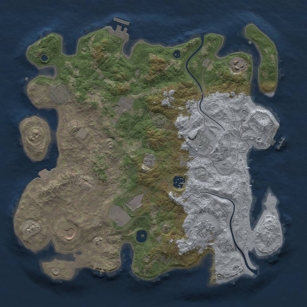 Rust Map: Procedural Map, Size: 3800, Seed: 281518428, 15 Monuments