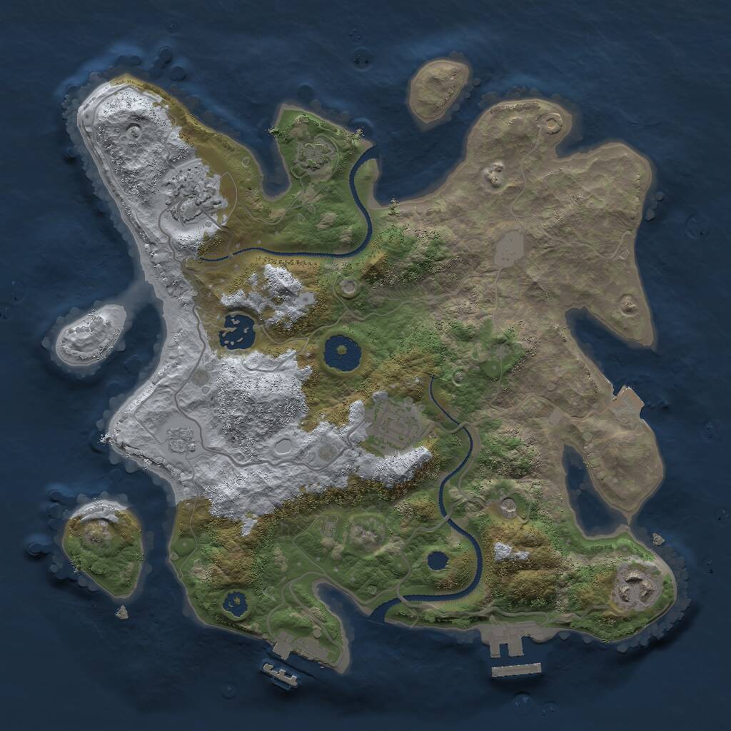 Rust Map: Procedural Map, Size: 3000, Seed: 1548521320, 10 Monuments