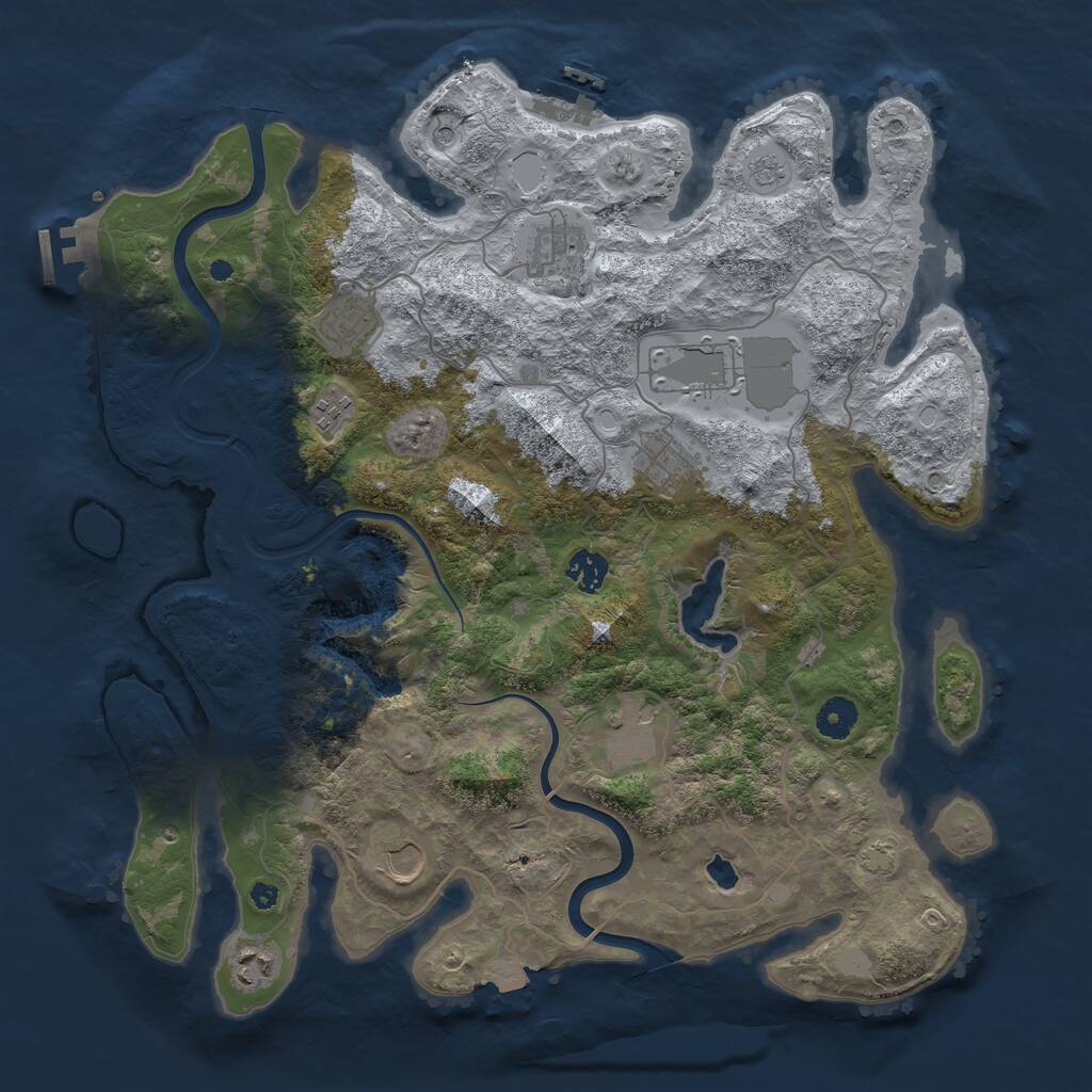 Rust Map: Procedural Map, Size: 4000, Seed: 403709829, 15 Monuments