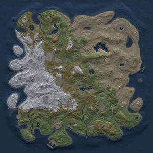 Thumbnail Rust Map: Procedural Map, Size: 4500, Seed: 1715909647, 15 Monuments