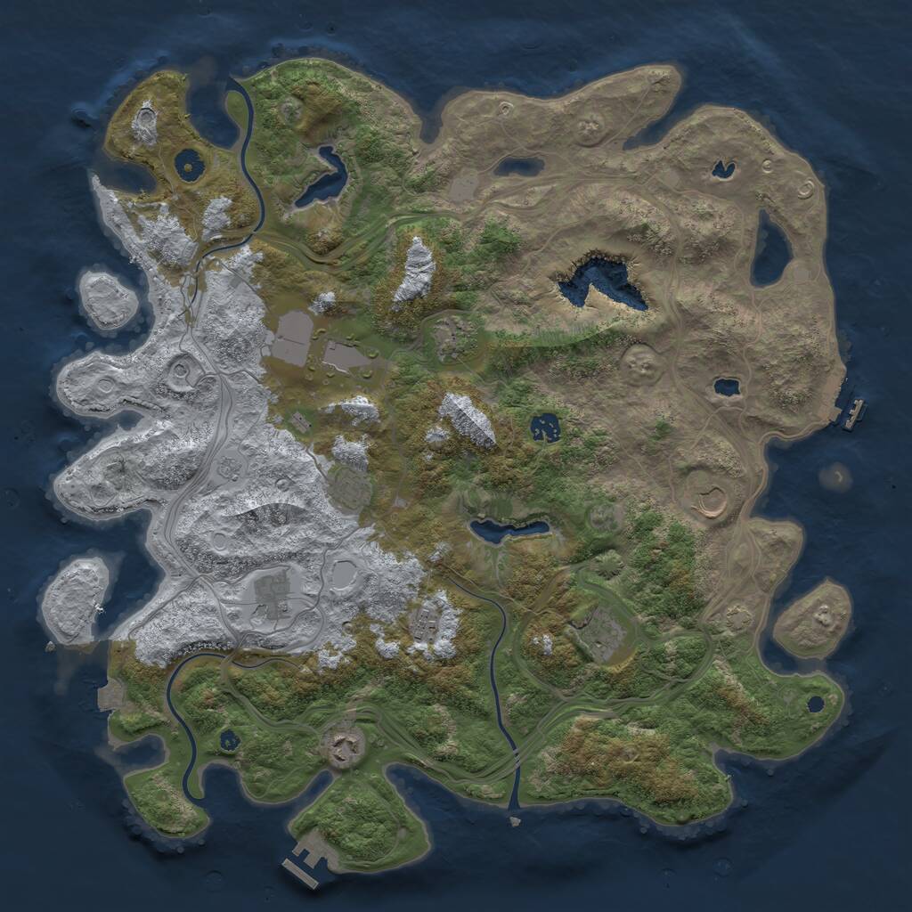 Rust Map: Procedural Map, Size: 4500, Seed: 1715909647, 15 Monuments