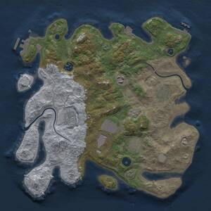 Thumbnail Rust Map: Procedural Map, Size: 3500, Seed: 2067804025, 13 Monuments