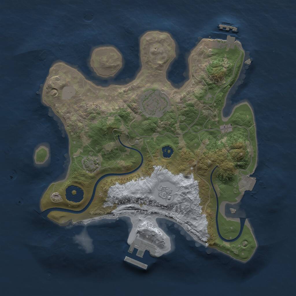 Rust Map: Procedural Map, Size: 2500, Seed: 5101999, 6 Monuments