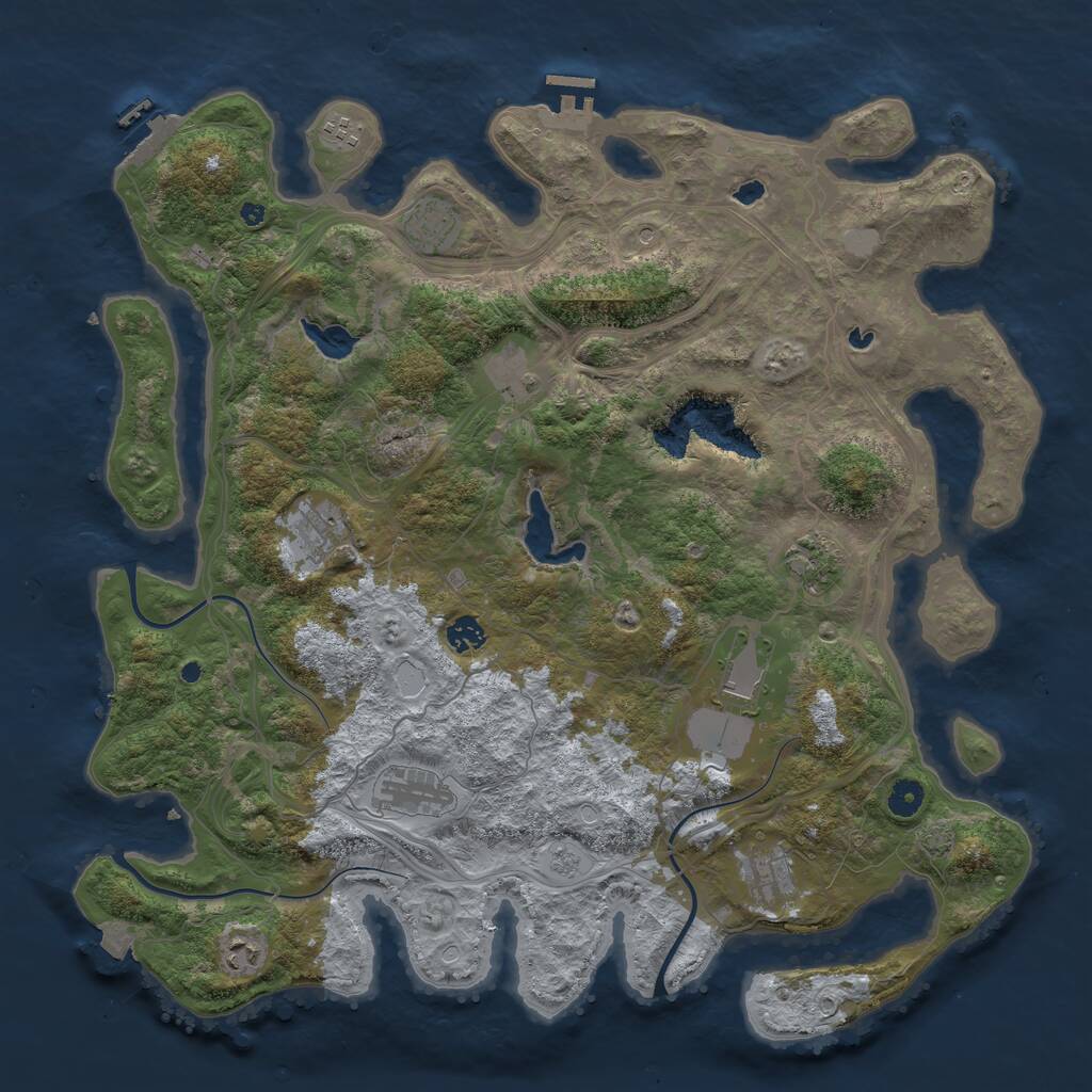 Rust Map: Procedural Map, Size: 4500, Seed: 202355, 16 Monuments