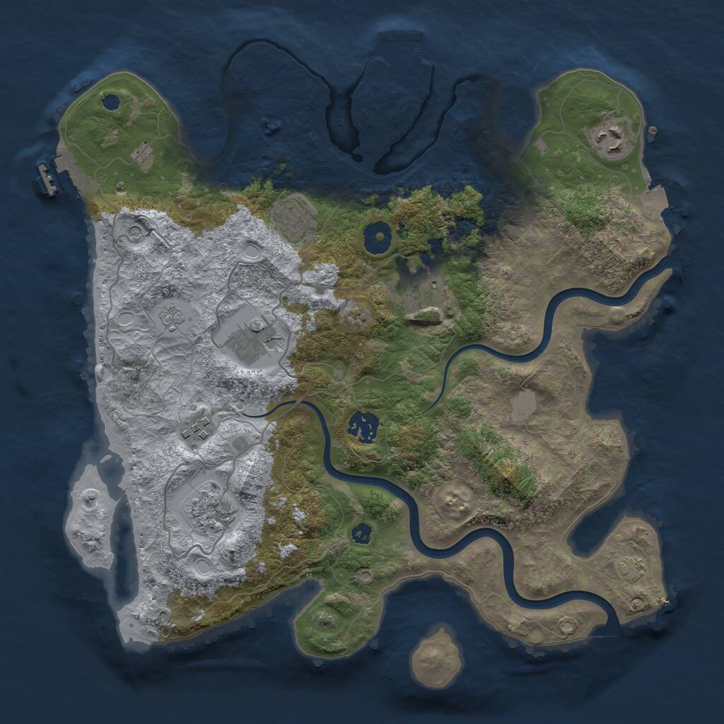 Rust Map: Procedural Map, Size: 3500, Seed: 29382, 13 Monuments