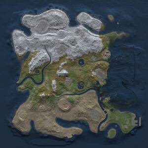 Thumbnail Rust Map: Procedural Map, Size: 3500, Seed: 1113822316, 13 Monuments