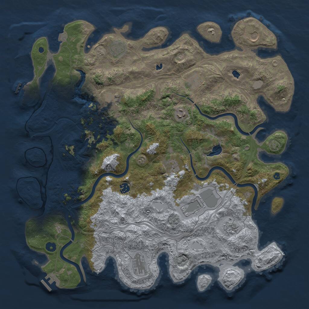 Rust Map: Procedural Map, Size: 4500, Seed: 1197245123, 17 Monuments