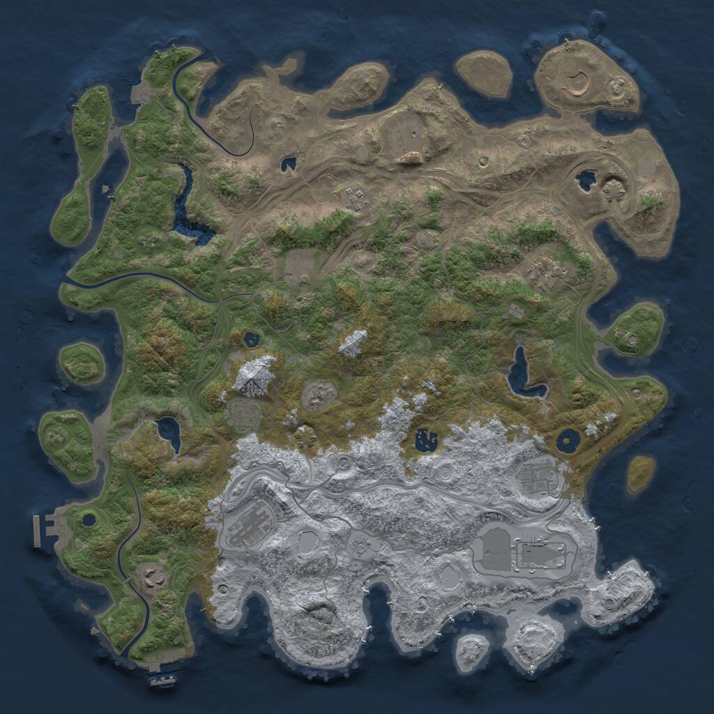 Rust Map: Procedural Map, Size: 4500, Seed: 1197245123, 17 Monuments