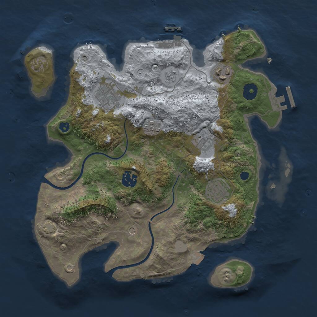 Rust Map: Procedural Map, Size: 3000, Seed: 780731459, 12 Monuments