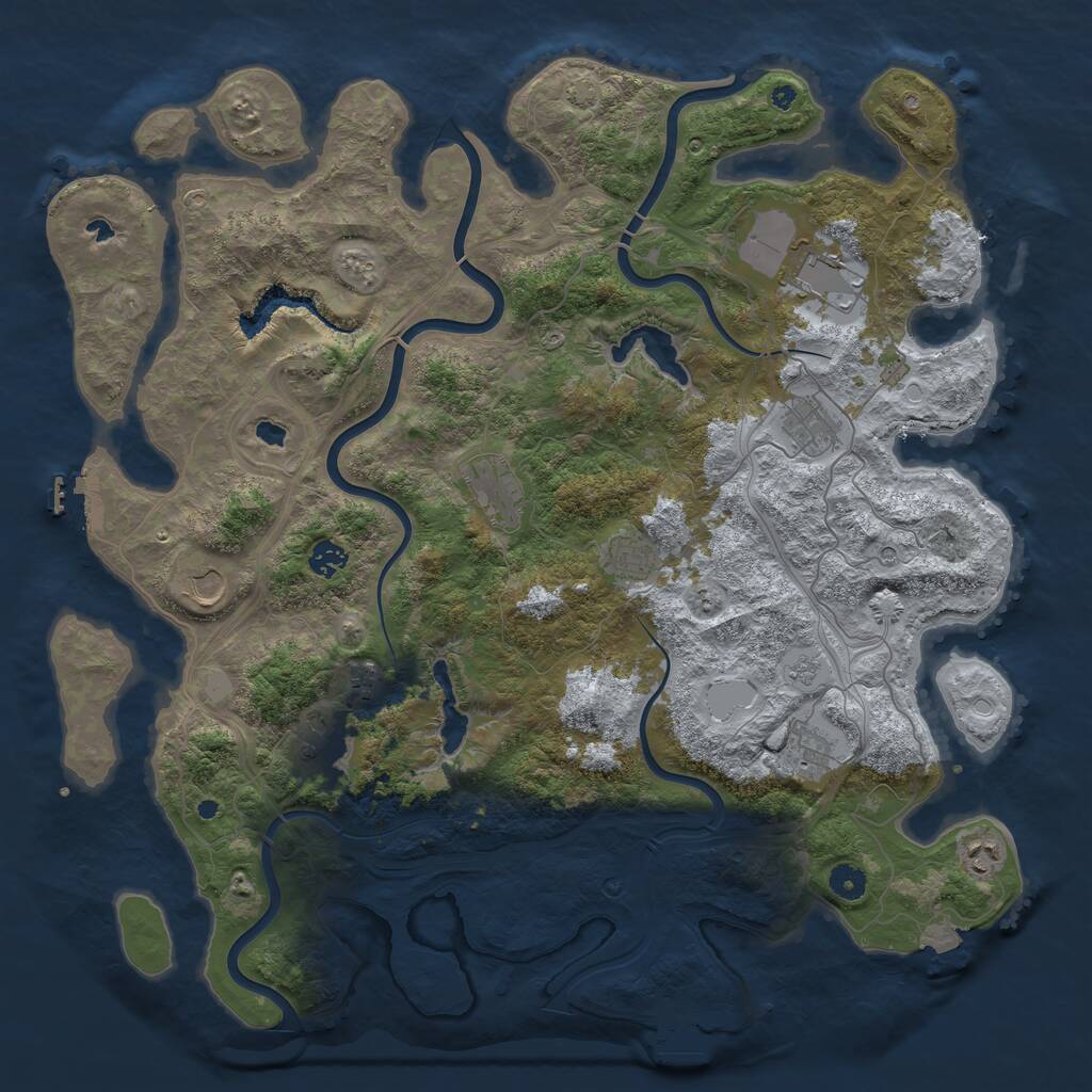 Rust Map: Procedural Map, Size: 4500, Seed: 134062393, 16 Monuments