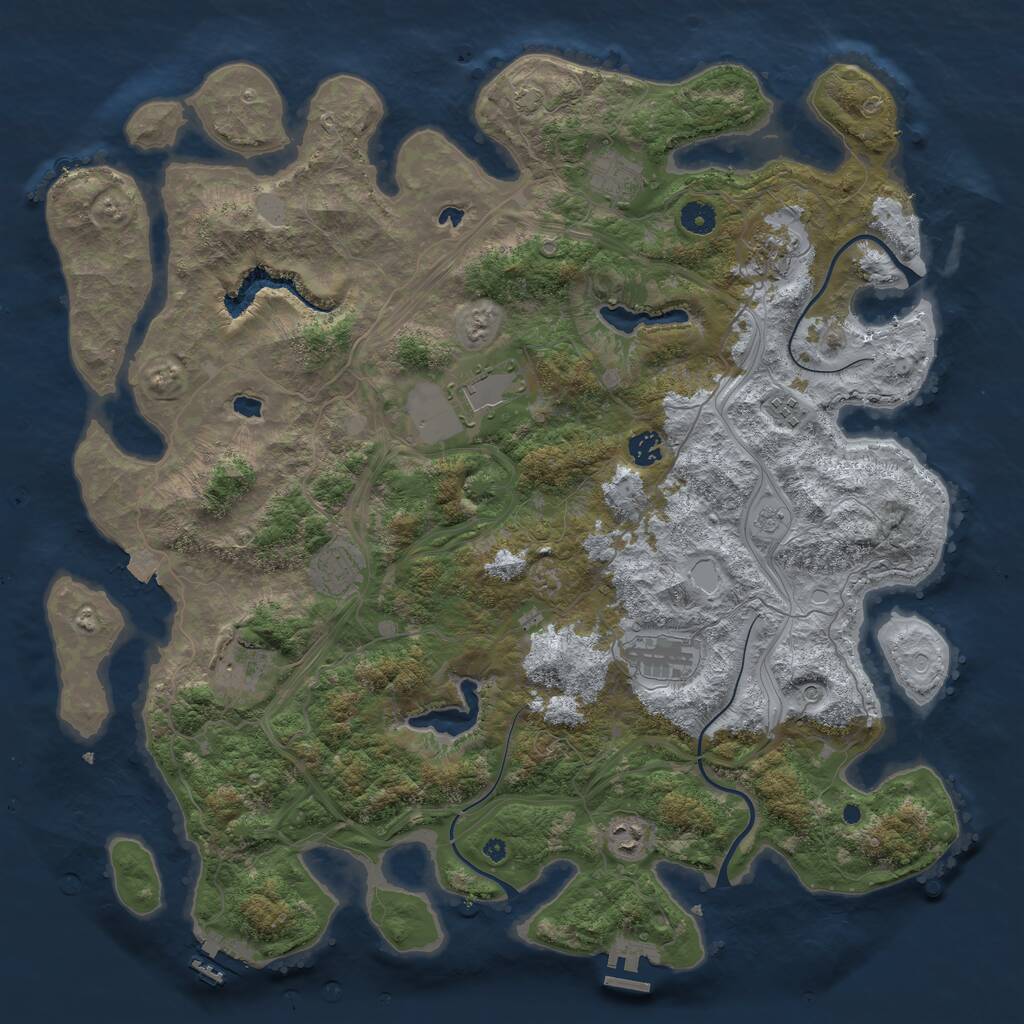 Rust Map: Procedural Map, Size: 4500, Seed: 134062393, 15 Monuments